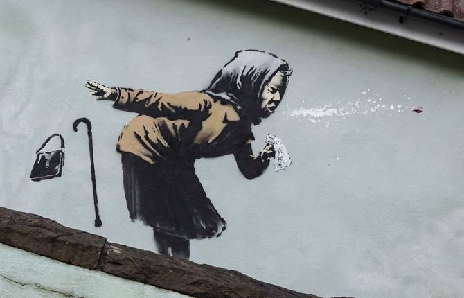 Aachoo ! Banksy’s New Mural Inspired by Covid-19