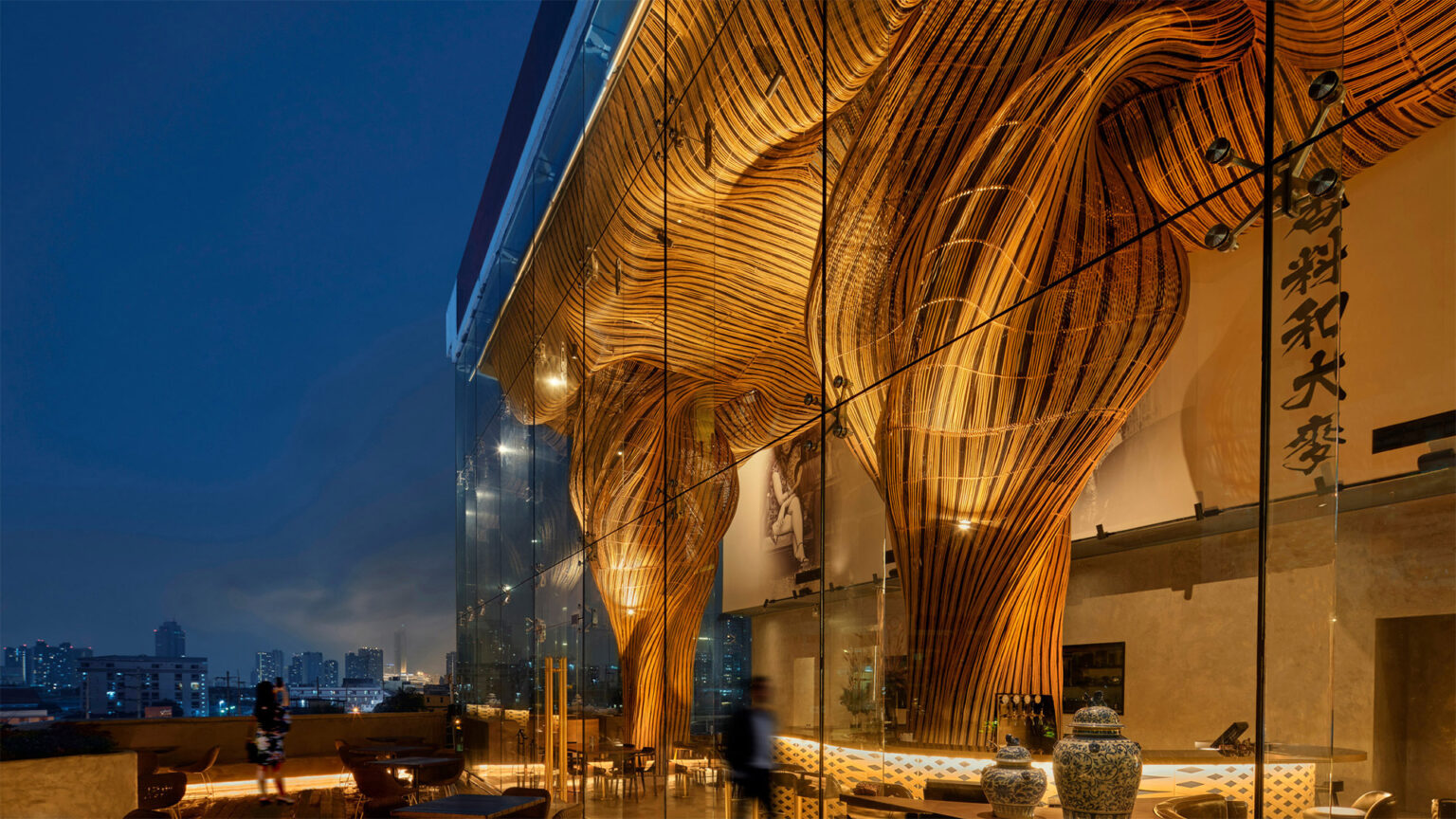 Impressive Rattan Sculpture into a Bangkok Restaurant