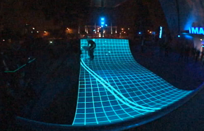 Tron Legacy Skateboarding