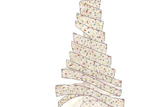 Tower using 30000 Books