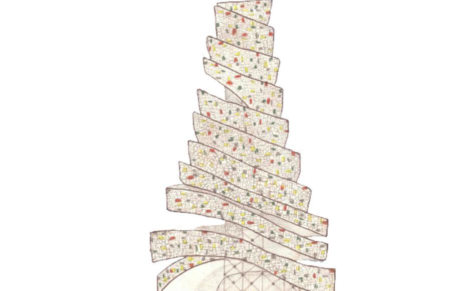 Tower using 30000 Books