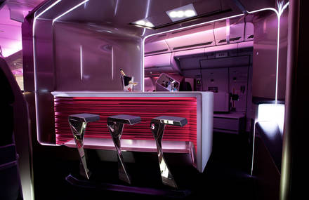 Virgin Atlantic Airways  Upper Class suite bar conçu en collaboration avec VW+BS studio