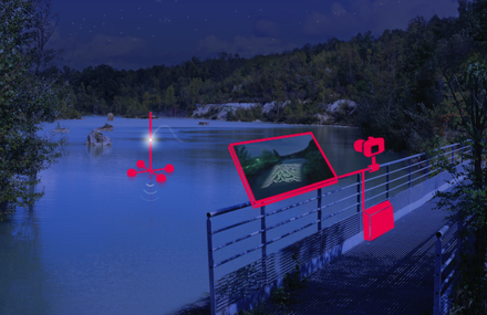 Bruits de fonds – light painting of a lake’s depth