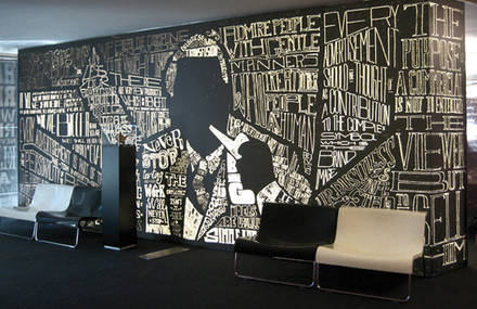 Handwritten marvelous silhouette of David Ogilvy@Lisbon,office.