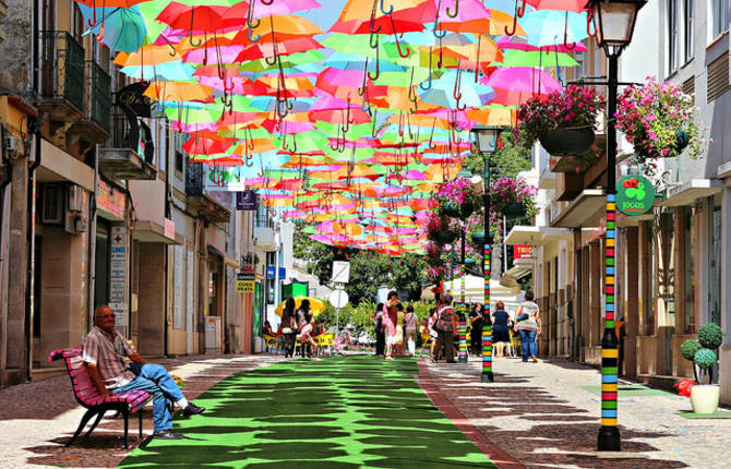 Colorful Umbrellas Installation