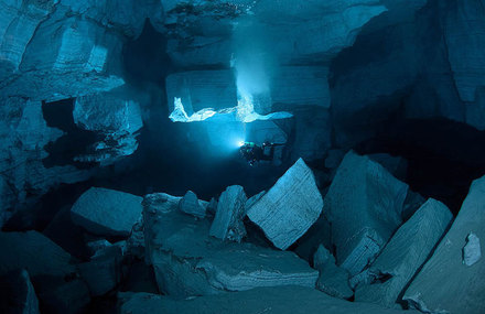 Underwater Russian Cave