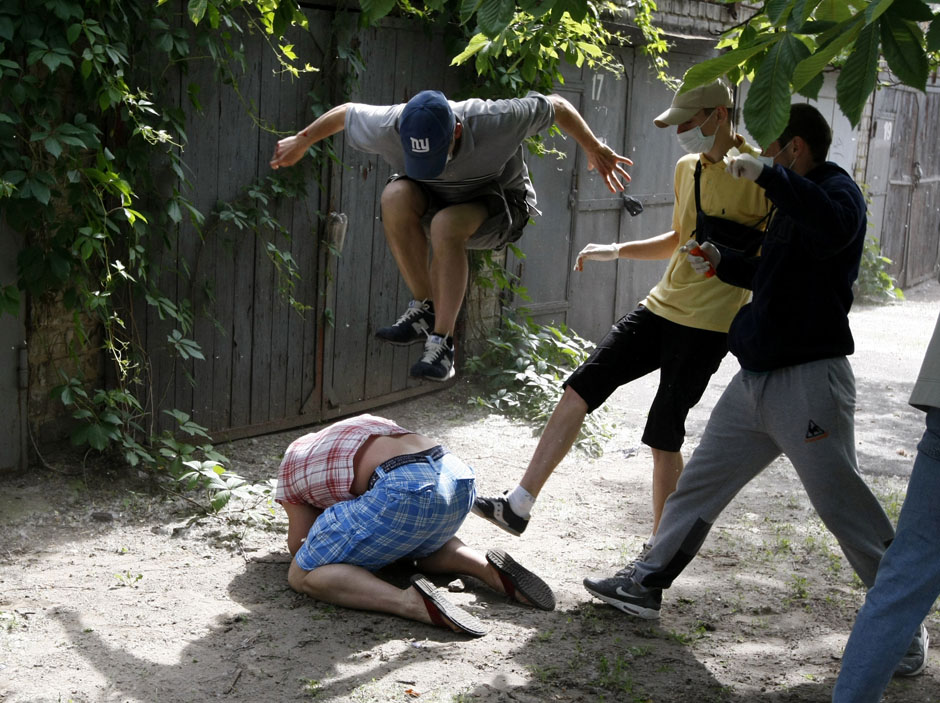 Unidentified people beat Svyatoslav Sheremet, head of Gay-Forum of Ukraine public organization, in Kiev