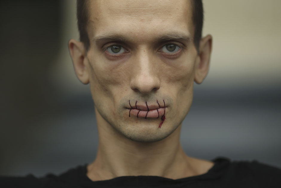 Artist Pavlensky, a supporter of jailed members of female punk band 