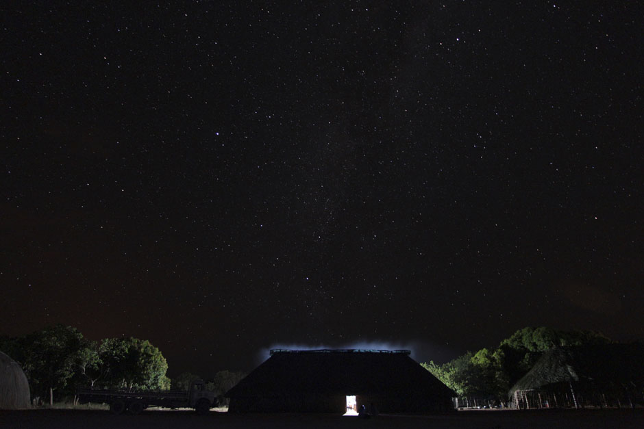 A view of the Yawalapiti village is seen before the start of this year's quarup in the Xingu National Park