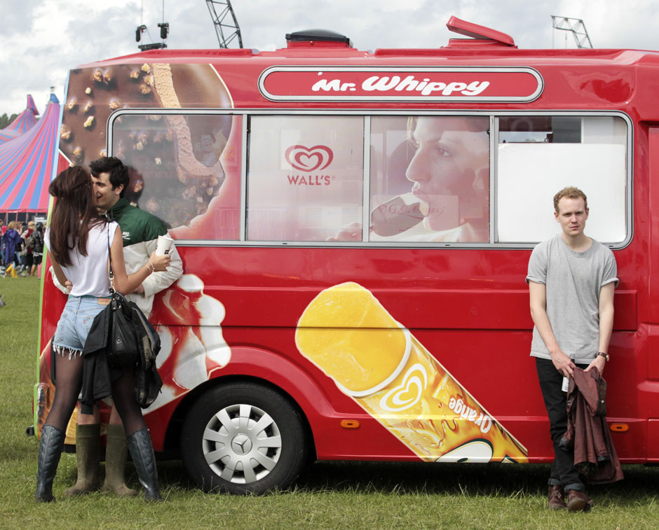 Festival goers are pictured during the Hackney Weekend festival at Hackney Marshes in east London