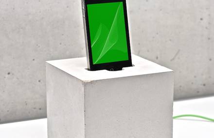 concrete iphone dock