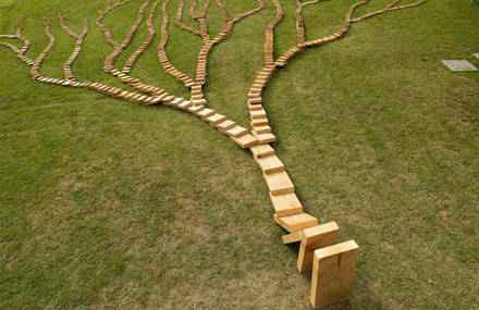 Wooden Domino Tree