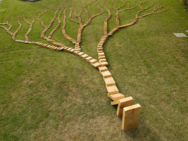 Wooden Domino Tree