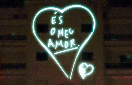 Valentines day with laser grafitti