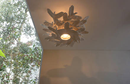 “BIRD IN HAND”  shadow-playing chandelier