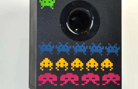 Kit d’enceintes 5.1 pour PC customizées en Space Invaders