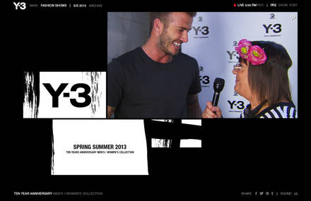 adidas Y-3 Interactive Live Stream S/S13