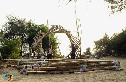 The tunnel: a barreling bamboo wave by Vinay Pateel