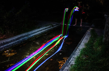 Neon Waterfalls in Long Exposure