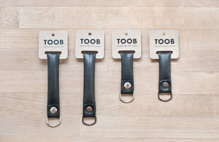 TOOB recycled innertube keychains