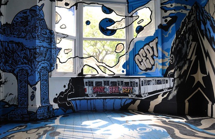 Street Art Explodes Inside a London Room