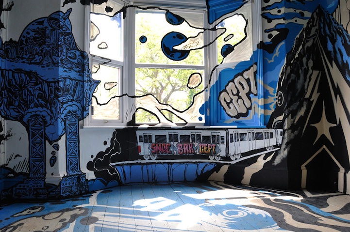 Street Art Explodes Inside a London Room