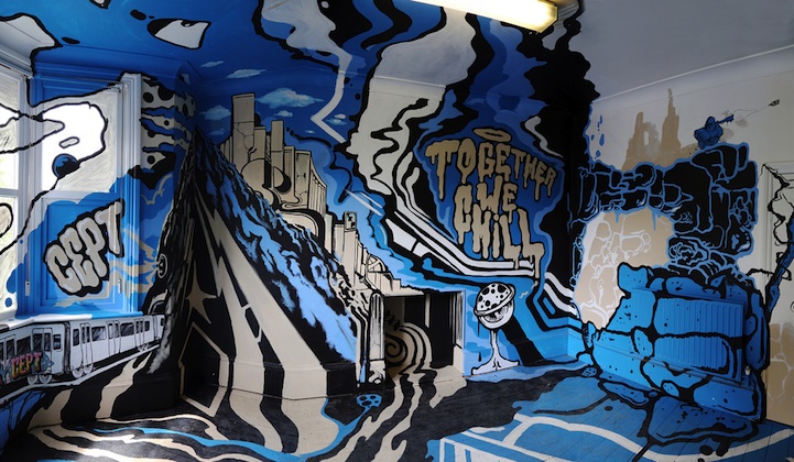 Street Art Explodes Inside a London Room3