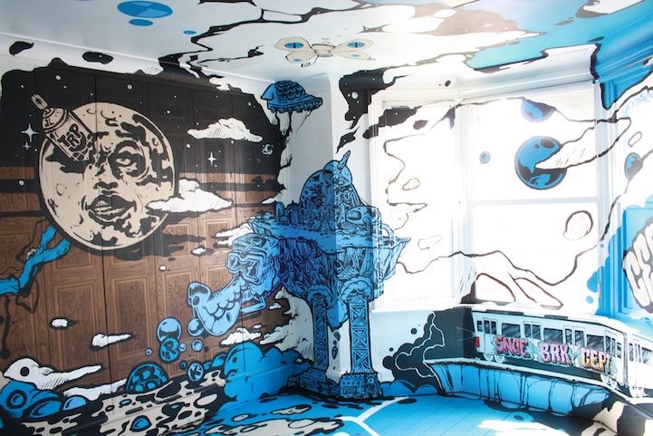 Street Art Explodes Inside a London Room7
