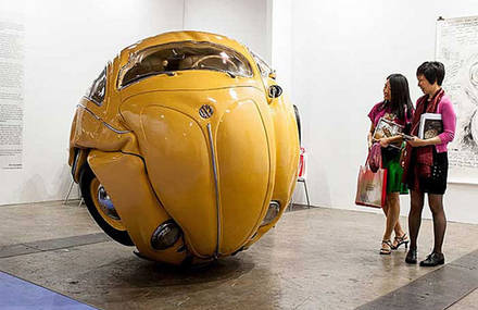 Compressed Beetle Sculpture