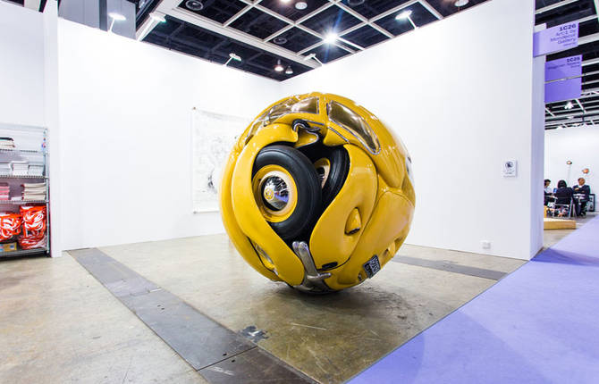 Compressed Beetle Sculpture