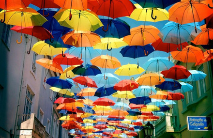 Colorful Umbrellas in Portugal