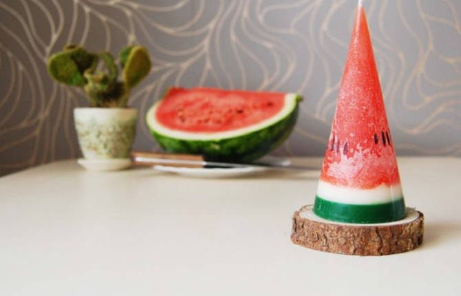 Watermelon Slice Candles