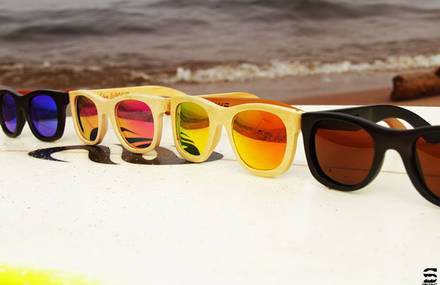 Lunettes de soleil en bambou.