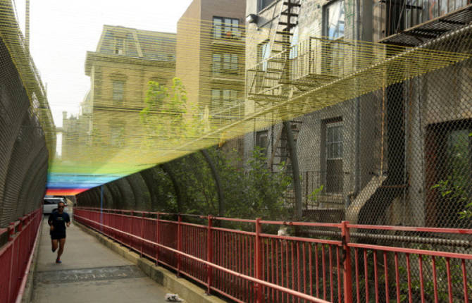 Rainbow of Thread in Williamsburg Bridge