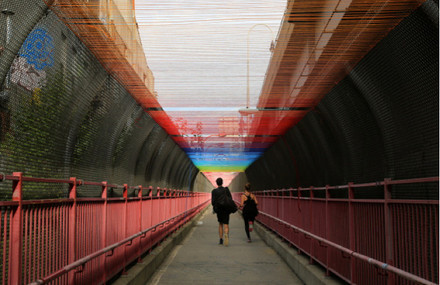 Rainbow of Thread in Williamsburg Bridge