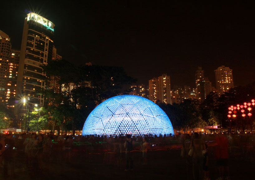 Lantern Pavilion made from Recycled Water Bottles6