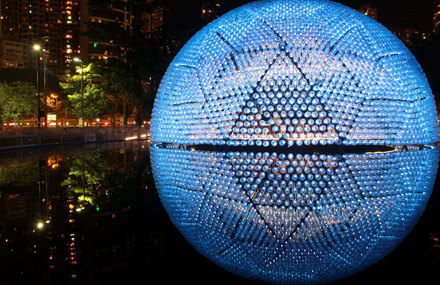 Pavilion made from Recycled Water Bottles