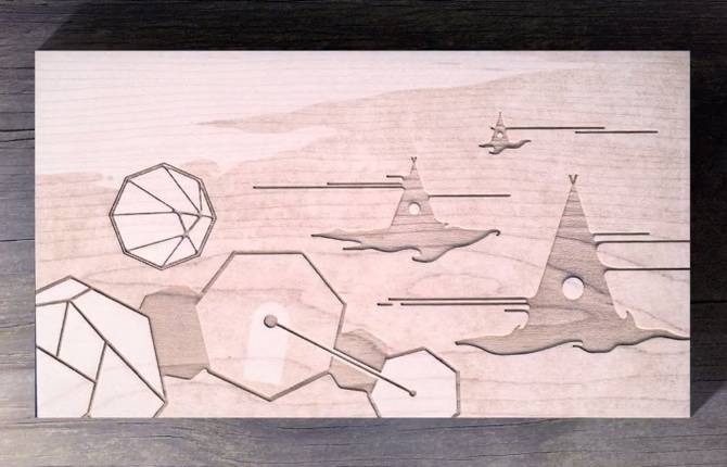 Laser Cut in 800 Blocks of Wood