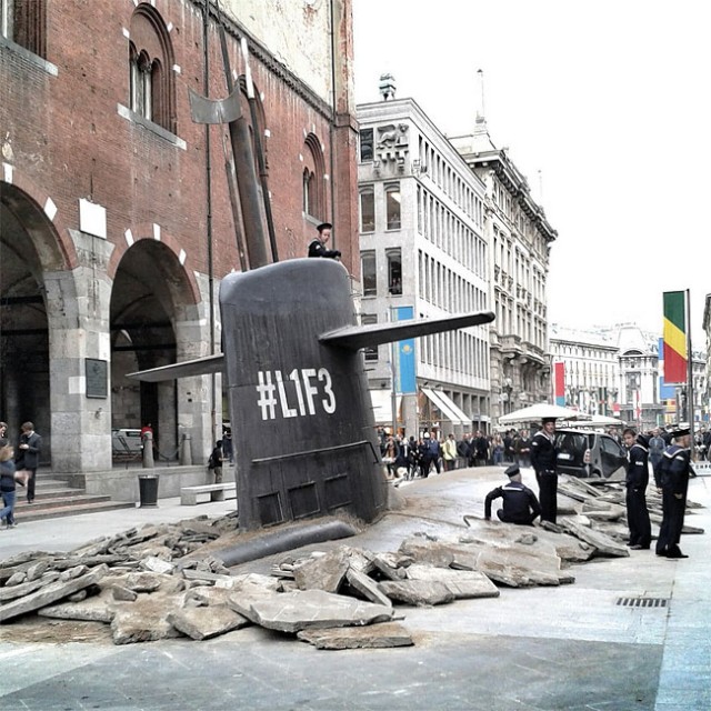 http://www.fubiz.net/wp-content/uploads/2013/10/Submarine-in-Milan8-640x640.jpg
