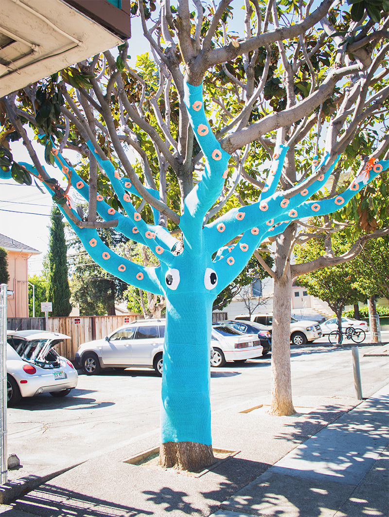 Yarn Bombed Tree Squid