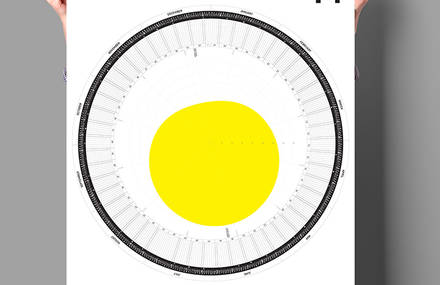 A Circular Wall Calendar for 2014 – sun 50° north of the equator