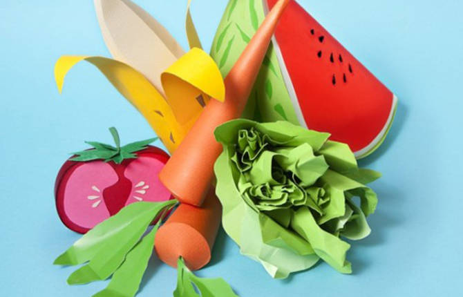 Paper Craft Sculptures Of Food