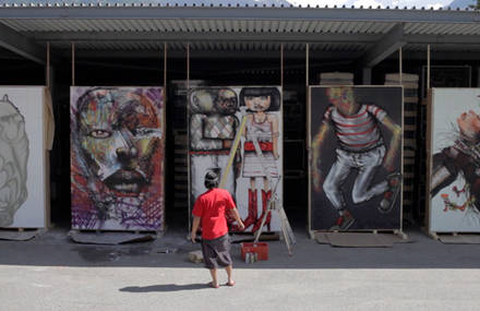 Graffiti / Street Art Meets Wine – David Choe Paints Wine Labels on 672 Wood Wine Crates