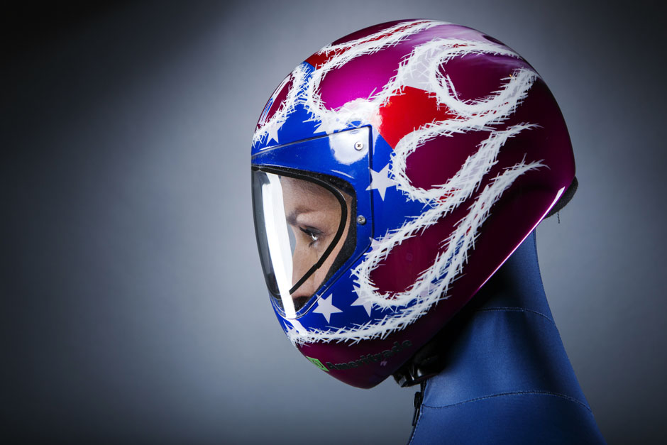 Olympic skeleton racer Noelle Pikus-Pace poses for a portrait during the 2013 U.S. Olympic Team Media Summit in Park City, Utah