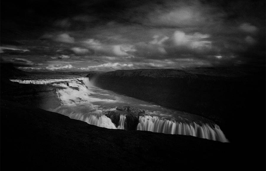 Black and White Waterfalls