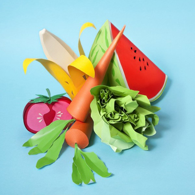 8 Paper Craft Sculptures Of Food