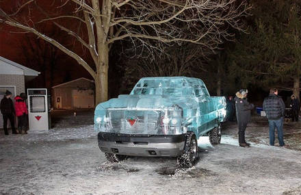 Driveable Truck made of Ice