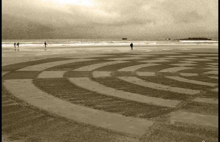Beach art, ou la plage comme immense toile!