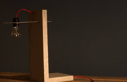 [rouviech] Concrete handmade table lamp