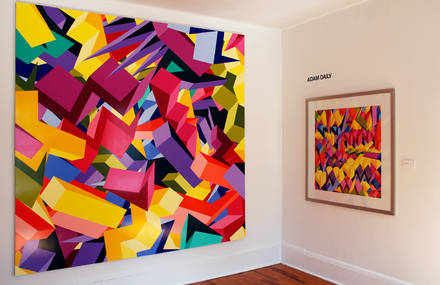 Geometric paintings by Adam Daily